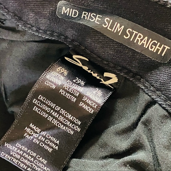 NEW Limited Edition SEVEN7 Black Mid Rise Fringe Slim Straight Jeans Plus Size - Picture 8 of 16